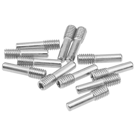 Beefy Hard Steel M3x12mm Driveshaft Pins For 1/10 RC Crawlers, rugged universal screw pins shown in a scattered arrangement.