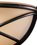 Close-up of Aspen II 1 Light Wall Sconce In Aspen Bronze with Rustic Scavo glass shade, modern design detail.
