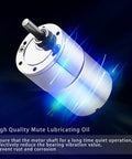 12V DC Gear Motor With Dope High Torque And 60 RPM Output, Micro Speed Reduction Geared Motor in blue lighting