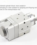 Totally Rock Solid Angular Rotary Actuator Air Gripper Compatible With MRHQ16 Series Pneumatic Cylinder For Heavy Duty Automation Work That Kicks Ass On Busy Workshop Floors All Day Long - silver air gripper with thick cylinder block