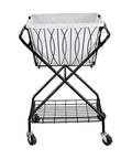 Verona Collapsible Laundry Cart With Removable Canvas Basket Large Black Heavy Duty Steel Construction Foldable Laundry Hauler