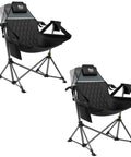 Ultra Comfy Oversized Hammock Camping Chair Two Pack With Adjustable Back And Seat Height, Portable Folding Rocking Chair for lawn