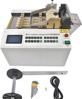 Multifunctional Automatic Heat Shrink Tubing Cutter 300W Machine For Tubes Pipes Cables And Sheets Width 100 Mm With Cold Cutting Feature showing controls and components.