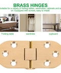 Brass Folding Table Hinge With Round Edges Heavy Duty Desk Hinge For Computer Desks And Furniture Accessories Flush Mount
