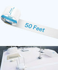 RV Roof Sealant Tape 4 Inch by 50 Foot White Pack of 2, installed on RV roof, weatherproof and UV resistant for sealing leaks.