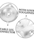 Heavy Duty Table Leg Mounting Plates For Furniture And Sofa Feet Connectors With Pre Drilled Holes and solid silver metal surface.