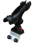 Power Lock 45 Degree Track Rod Holder For Lund Sport Track G3 Crestliner SureMount War Eagle Excel Boats - Marine Grade Aluminum, CNC Processed Nylon Lock, Durable, Easy Install, Fits Most Bow Gunnel Track Systems mounted on 45-degree track