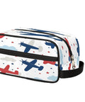 Adorable Airplane Travel Makeup Bag For Women And Men, Roomy Dopp Kit Toiletry Pouch with airplane print, durable handle