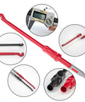 Automotive Multimeter Test Leads Kit With Wire Piercing Clips And 4mm Banana Plugs Right Angle And Straight Probes 3 Ft Extension Cable Set
