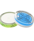 4 Pack 32mm Circular for spirit Level Wear Resistant for acrylic Bubble, green and blue levels with measurement markings.