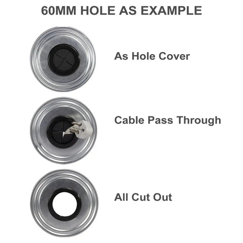 Must Have 200 Pcs Rubber Grommets To Neatly Tame Messy Cords And Wires With Durable Soft Inner Base That Prevents Fraying Around Sharp Desk Edges While Acting As Perfect Wire Organizers For Any Workspace Setup Today. 60mm rubber desk grommet cable pass-through