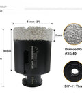 Diamond Core Drill Bits 2 Inch For Porcelain Ceramic Tile Marble Brick Vacuum Brazed Hole Saw 51mm Dry Cut U Groove Teeth
