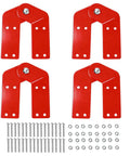 4 Pack Attic Ladder Hinge Kit For Folding Stairs Beefed Up Wobble Free Herringbone Pivot Joint Replacement Heavy Gauge Zinc Plated Steel Hardware Industrial Rigidity For High Vertical Load, red steel hinges with screws