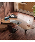 Top Tier Ash Wood Standing Desk With Smooth Height Adjustments And Spacious Corner Layout, featuring sleek design and built-in monitor riser.