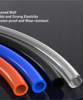 Top Shelf Pneumatic Air Hose And Compressor Tubing 4Mm 6Mm 8Mm 10Mm Variants One Meter Run featuring orange, blue, black, and clear PU tubes.