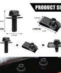 Car Body Bolt And U Nut Kit With Hex Screws And Clips For Fender Bumper Hood Shield Panel Radiator Universal Auto Fasteners Retainers 20 Piece