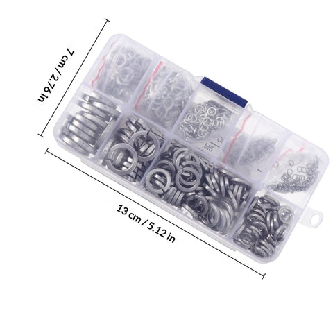 600-Piece Stainless Steel Washer And Spring Lock Washer Kit To Prevent Loosening Under Vibration And Alternating Loads
