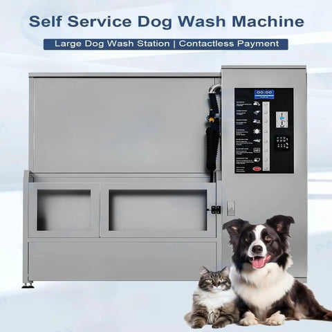 Self Service Pet Bathing Station With High Pressure Adjustable Sprayer Built For Large Medium And Small Pets Perfect For Grooming Shops And Pet Stores Rugged Commercial Pet Washing Machine For Easy No Sweat Cleaning with dogs and cats.