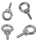 Four 12 Pack M3 Stainless Steel Eye Bolts For Lifting, Heavy Duty Ring Shaped Eye Bolts on display, showcasing 7mm inner diameter
