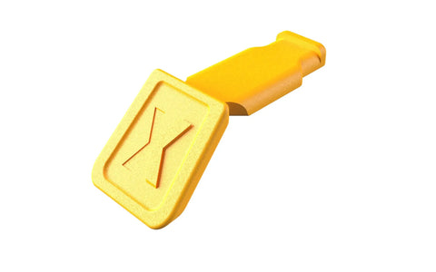 Yellow clip from Ten Piece KNIPEXTEND ColorCode Clips Set With Red Blue Yellow Light Gray And Magenta For Quick Tool Identification On The Jobsite