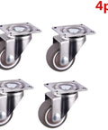 4 Piece Soft Rubber Swivel Furniture Casters 1 Inch Easy Drop In Replacement Wheels For Chairs And Carts, set of four with metal frames.