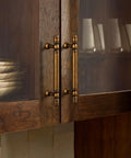 Vintage Antique Brass Cabinet Pulls Set Of Five With Three And Three Quarters Inch Hole Centers on wooden cupboard doors