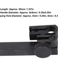 Side view of Test Indicator Height Gauge Holder Bar With 50mm Connector, Aluminum Rectangular Clamp Adapter, durable and stable.