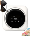 No Sweat Essential 2 In 1 Mini Portable Washer And Dryer Combo With Slick Lcd Display and durable stainless steel drum showing bra and laundry.