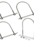 Four Pack Square U-Bolts 4.5 Inch Inner Width M10 Stainless Steel 304 With Washers And Nuts For Boat Trailer Replacement Parts