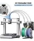 3D printer with A1 Mini Extruder Replacement Toolhead With Hardened Steel Dual Gear, Filament Cutter And Motor for Bamboo Lab A1