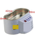 Digital Ultrasonic Cleaner Machine With Dual Frequency Vibration Bath 30W Or 50W Power for Jewelry Glasses and Parts, 600ml steel tank.