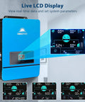 Powerhouse 10KW 48V DC Solar Inverter with Parallel Capability and Built In 2 MPPT Controllers, LCD display shown
