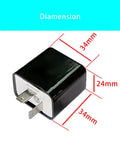 12V 2 Pack Adjustable 2 Pin Prong Flasher Relay for LED Turn Signals Fits Cars and Motorcycles Hyper Flash Replacement dimensions