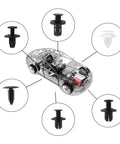 Six Type Bumper Retainer Clip Kit With Removal Tools 100 Pack Nylon Fasteners For Easy Car Body Trim Replacement Universal Fit For Front And Rear Bumpers Durable Vibration Resistant And Anti Aging, six clip sizes for car trim