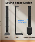 Wall Mount Golf Bag Storage Rack With Air Spring Sliding System Space Saving Golf Bag Holder with foldable stand board