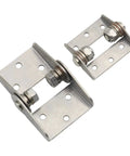 Pair of high-torque damping hinges, 304 stainless steel, with adjustable stops and mounting plates.