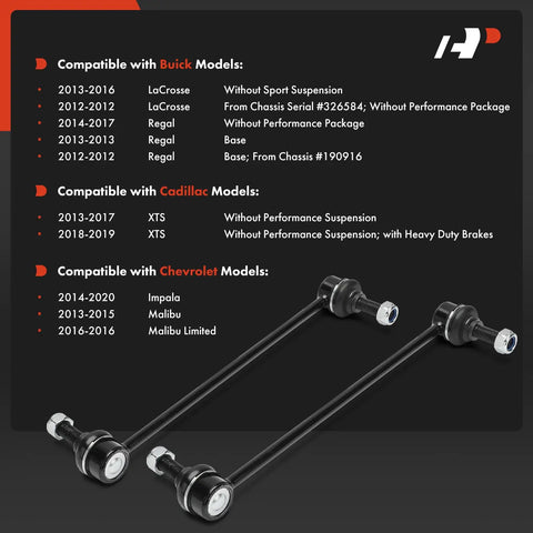 Two Pack Front Sway Bar Links Stabilizer Kit For Chevrolet Malibu 2013 To 2015 Malibu Limited 2016 Impala 2014 To 2020