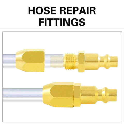 Brass Pneumatic Hose End Repair Fitting 1 Quarter Inch ID 1 Quarter Inch Barb Reusable Plug for Polyurethane Hose