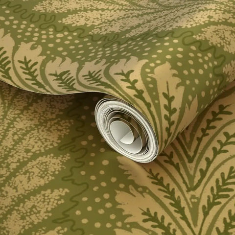 Elegant Gold Metallic Wallpaper Kickass Paste The Wall Install EcoFriendly PvcFree Wallcovering Made In Usa rolled showcasing intricate gold design.