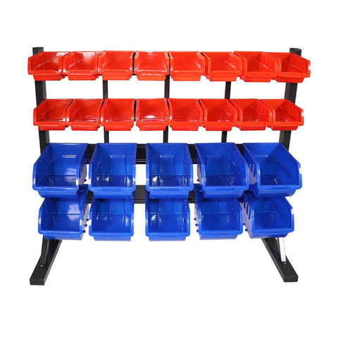 Keep Your Garage Hella Tidy With This Heavy Duty Four Tier Steel Parts Rack And Twenty Six Labeling Bins Built For Nuts Bolts Fasteners And Workshop Gear To Store Everything Organized And Ready To Roll