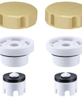 Two Pack Vacuum Breaker Repair Kit For Outdoor Faucets, ASSE 1019A Anti Siphon Valve Replacement, kit components laid out