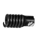 Heavy Duty Drain Snake Repair Connector For Field Use No Sweat Swap Fits Left Wound Branch Line Cables Quick Slide Female Splice Adapter 1 2 Inch sewer cleaner cable close-up showing the black spiral design.