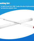 2 Pack Alcohol Hydrometers 0-200 Proof And 0-100 Tralle Alcohol Proof Gauges For Moonshine Still, Home Brew, Wine Making, Distilling, Easy Float And Readout For Accurate Alcohol Content. set in plastic case