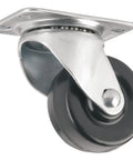 Rugged Heavy Duty Rubber Caster Wheel With Swiveling Top Plate For Desks Carts TVs Beds Dressers And Tables 2 Inch Wheel 125 Lb Load Capacity