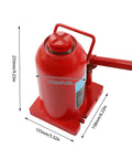 Close-up of Beefy 30 Ton Hydraulic Bottle Jack Low Profile Stubby Lift Tool For Auto Shops And Heavy Duty Vehicle Repair Welded Alloy Steel