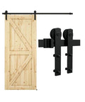 Sturdy Barn Door Hardware Kit With Smooth Sliding Track And Durable Steel Rail Roller Set For Kitchen Living Room Or Closet Doors Rust Resistant Black Finish Easy Mount 1.83m Length Heavy Duty