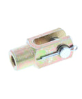 Beefy Three Eighths Inch Fine Thread Steel Clevis End With Pin And Cotter Key For Master Cylinder Or Booster Pushrod To Brake Pedal Arm Universal Fit Linkage Connector For Ride Ready Precise Adjustment And Reliable Pedal Hookup, steel clevis end