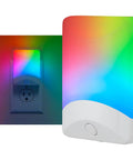 Color Changing LED Night Light With Dusk To Dawn Sensor Plug In Wall Light For Kids Bedroom Chill Vibe Home Decor 8 Color Options Solid Or Color Cycle Modes Perfect For Hallways And Bathrooms 1 Pack glowing in a dark room