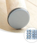8 Pack Self Adhesive Furniture Glides 19mm Chair Leg Sliders, gray pads on wooden chair leg, floor protectors