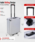 899-Piece Home Repair Tool Set With Rolling Aluminum Tool Chest featuring telescopic handle and smooth wheels